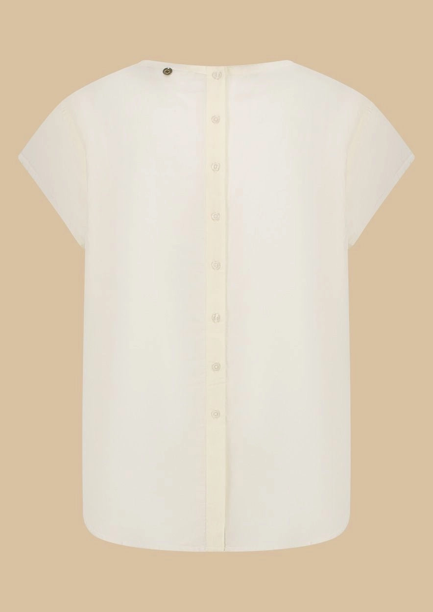 ANNE BLOUSE  9999 Bone White - LEEF mode en accessoires