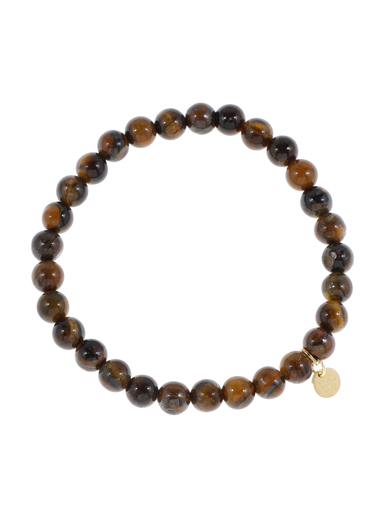 ARMBANDJE MET GEMSTONE BALLETJES  Bruin-Melee