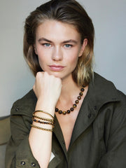 ARMBANDJE MET GEMSTONE BALLETJES  Bruin-Melee - LEEF mode en accessoires