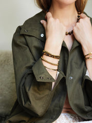 ARMBANDJE MET GEMSTONE BALLETJES  Bruin-Melee - LEEF mode en accessoires