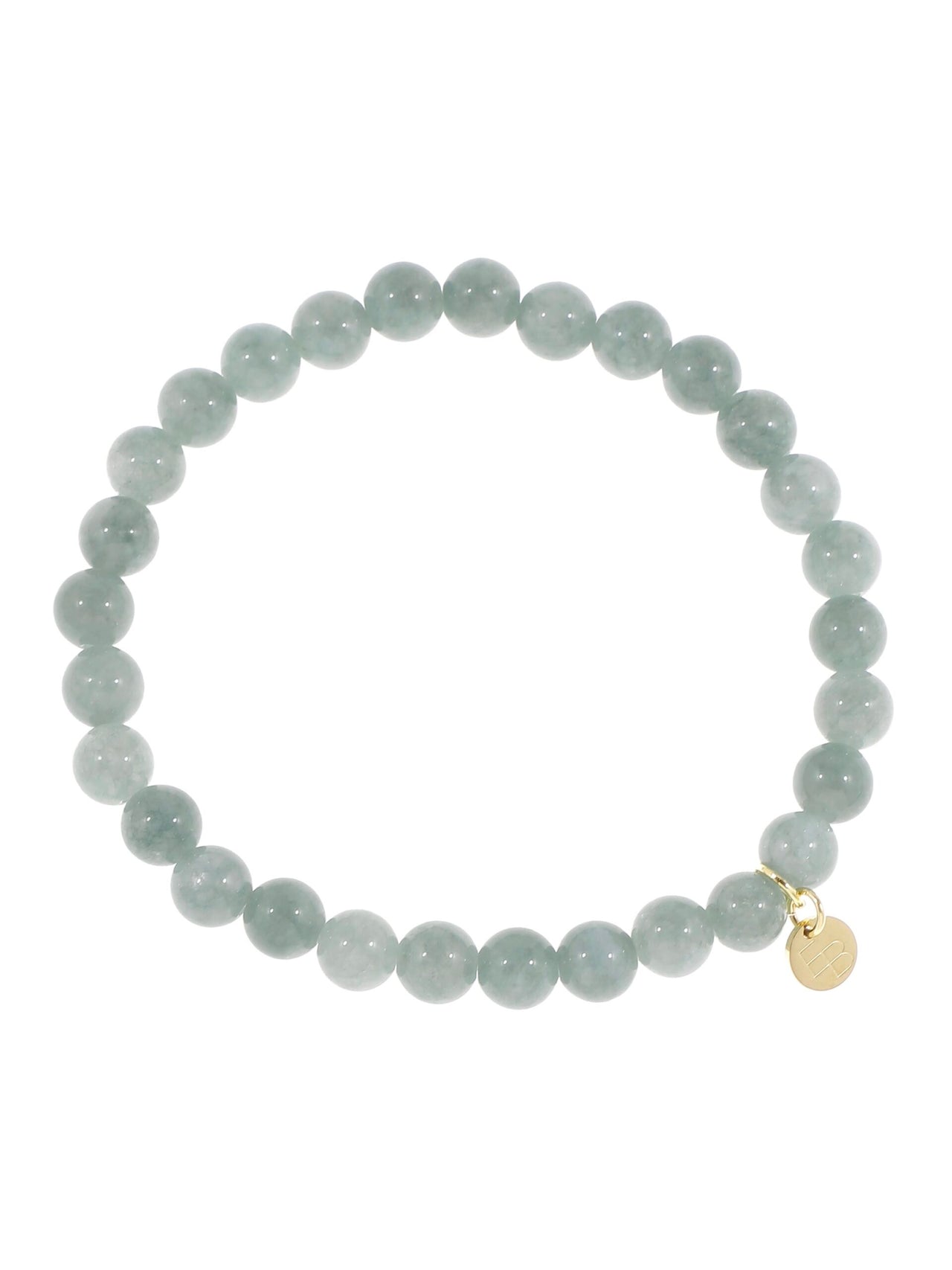 ARMBANDJE MET GEMSTONE BALLETJES  Zeegroen