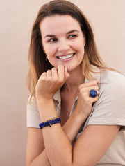 ARMBANDJE MET GEMSTONE BALLETJES / BLAUW blauw - LEEF mode en accessoires