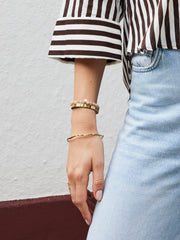 ARMBANDJE MET GEMSTONE BALLETJES / NUDE Nude - LEEF mode en accessoires