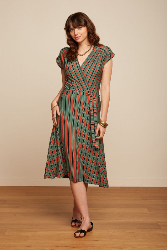 Abigail Dress Castillo Stripe 001 Black - LEEF mode en accessoires