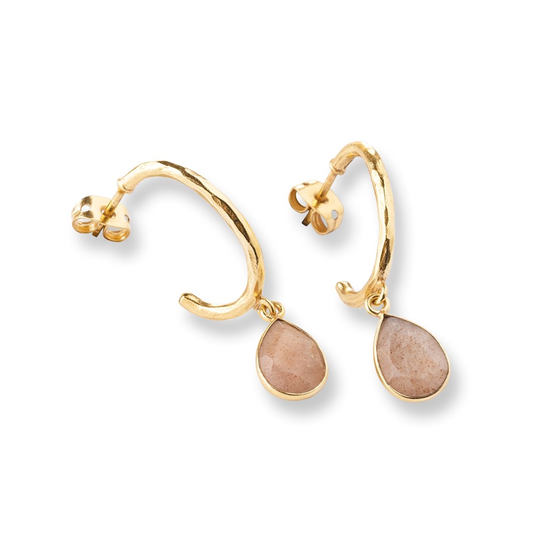 Admiring Peach Moonstone Earrings GP Moonstone - LEEF mode en accessoires