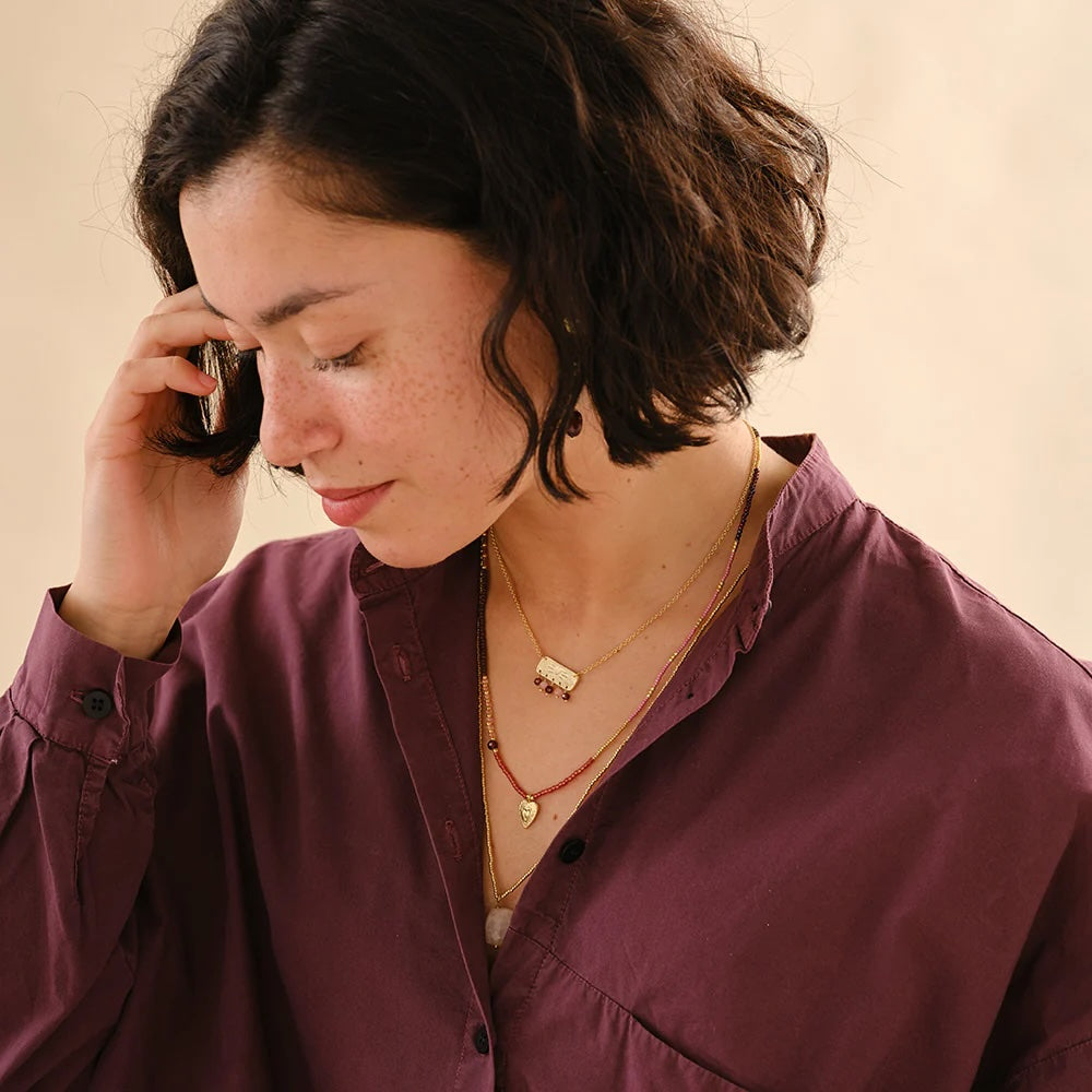 Adventurous Garnet Necklace Gold Colored Garnet - LEEF mode en accessoires
