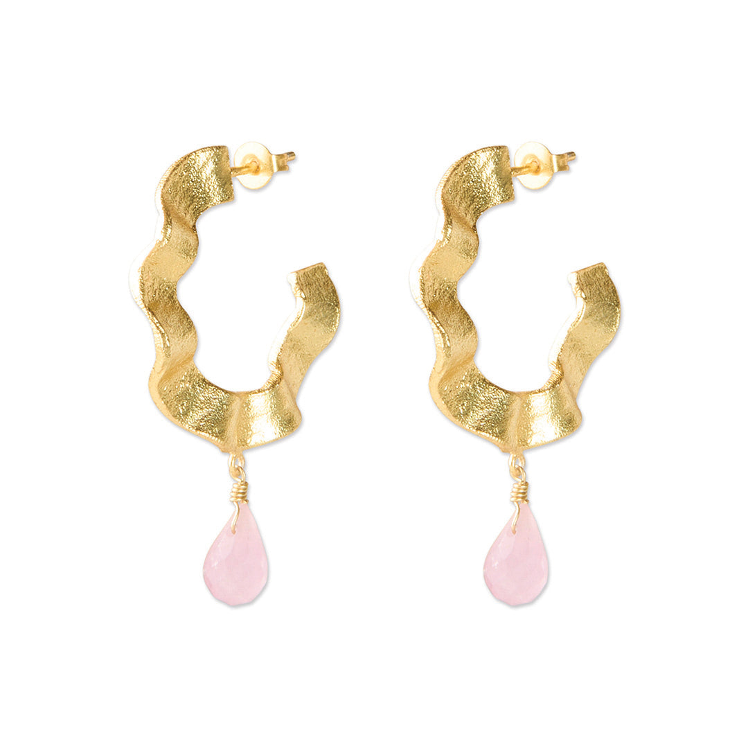 Ambitious Rose Quartz Earrings GP Rose quartz - LEEF mode en accessoires