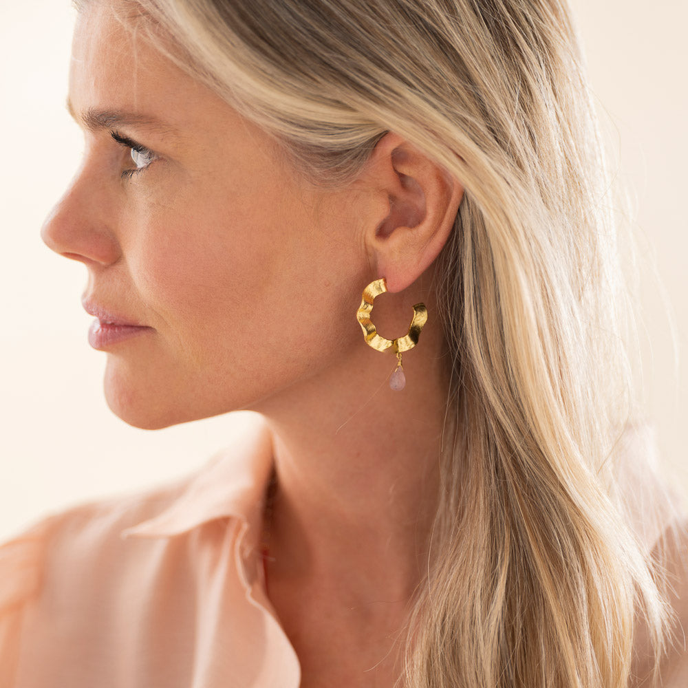 Ambitious Rose Quartz Earrings GP Rose quartz - LEEF mode en accessoires