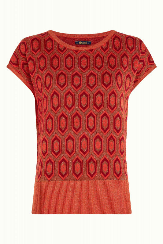Ann Top Crown 941 Tweed Orange - LEEF mode en accessoires