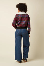 Blauwe Arizona Jas van King Louie met Banda Check patroon, casual stijl en comfortabele pasvorm.