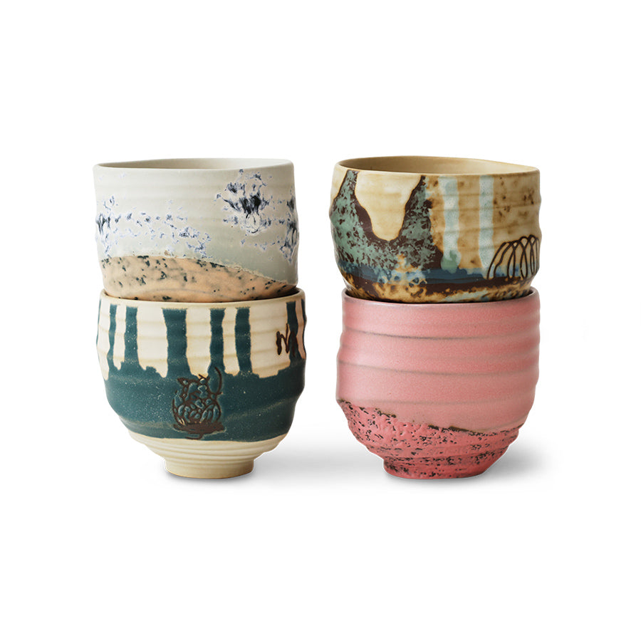 Artist Ceramics: Coffee Cups (set of 4) Multicolour