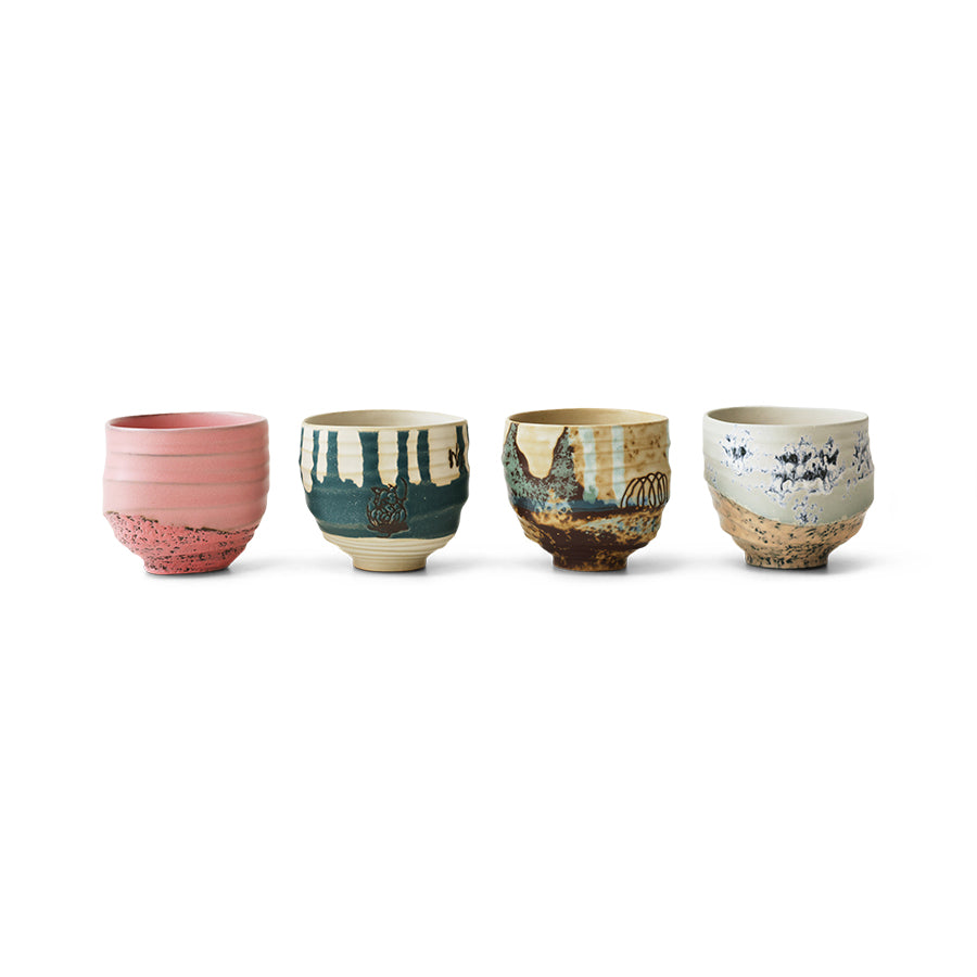 Artist Ceramics: Coffee Cups (set of 4) Multicolour