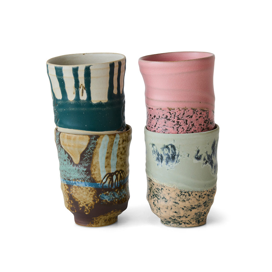 Artist Ceramics: Coffee Mugs (set of 4) Multicolour