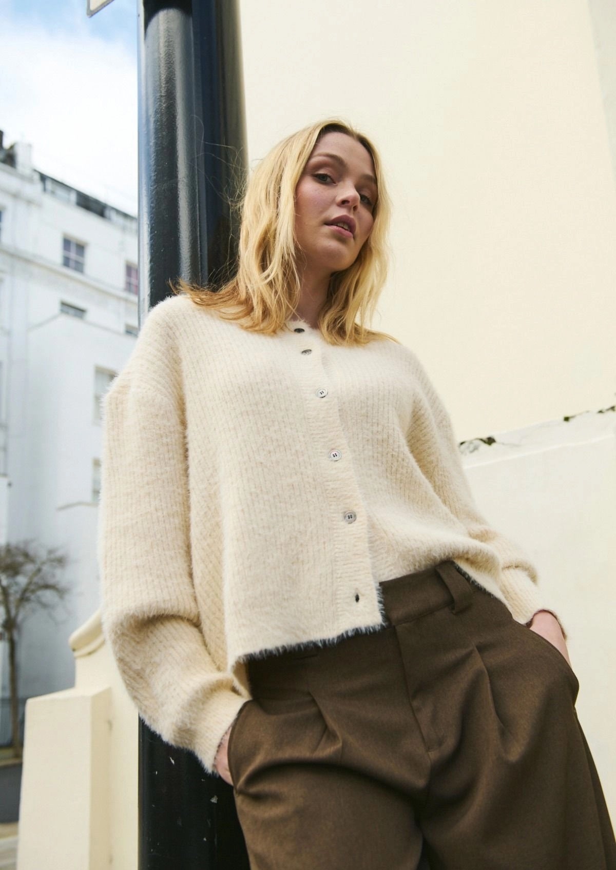 Audrey Cardigan 2021 Cosy White - LEEF mode en accessoires