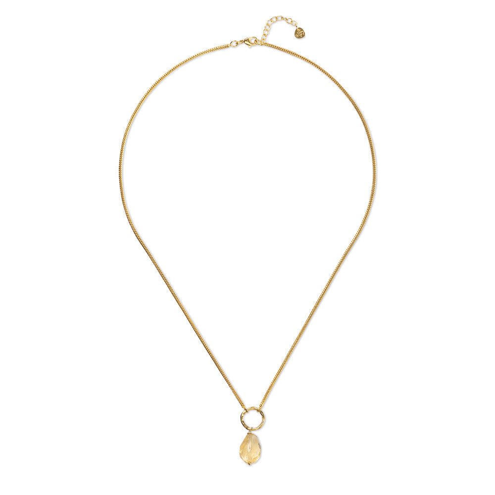 Awareness Citrine Necklace Gold Plated Citrine - LEEF mode en accessoires