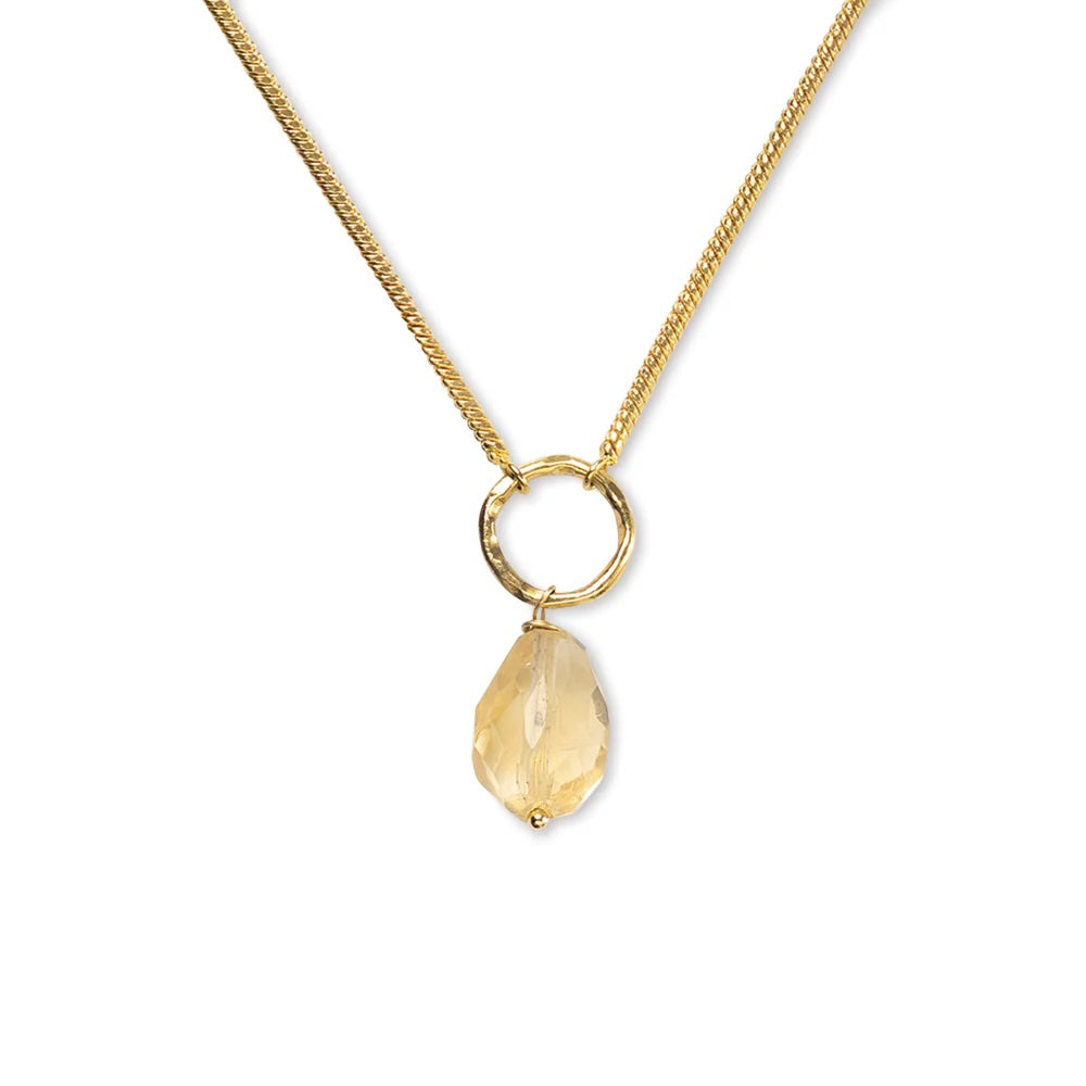 Awareness Citrine Necklace Gold Plated Citrine - LEEF mode en accessoires
