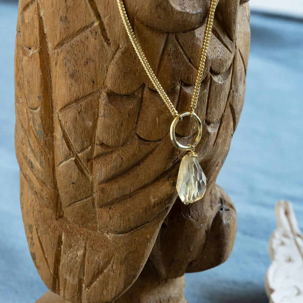 Awareness Citrine Necklace Gold Plated Citrine - LEEF mode en accessoires