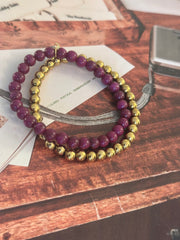 BALLETJES ARMBANDJE GEMSTONE Paars - LEEF mode en accessoires