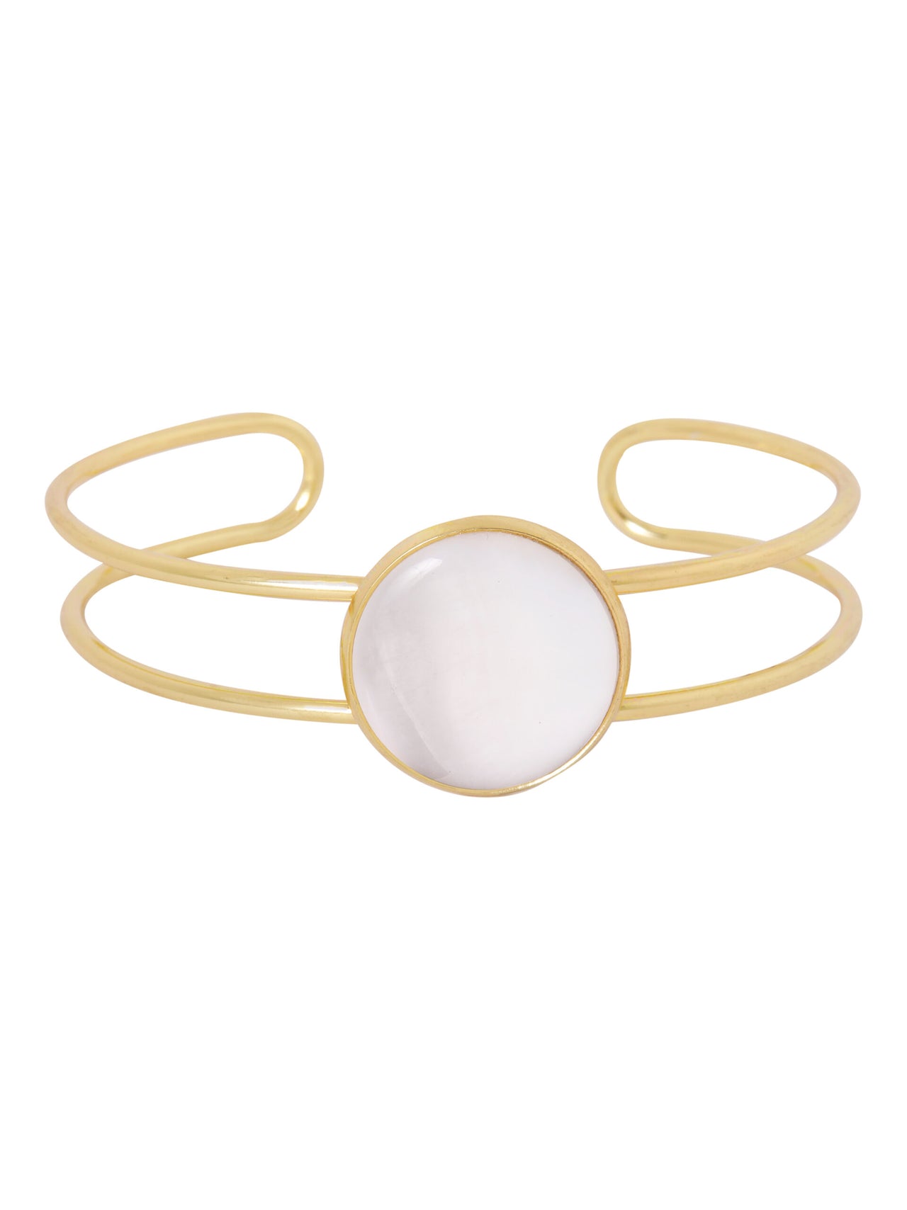 BANGLE MET GROTE GEMSTONE / Parelmoer Parelmoer - LEEF mode en accessoires