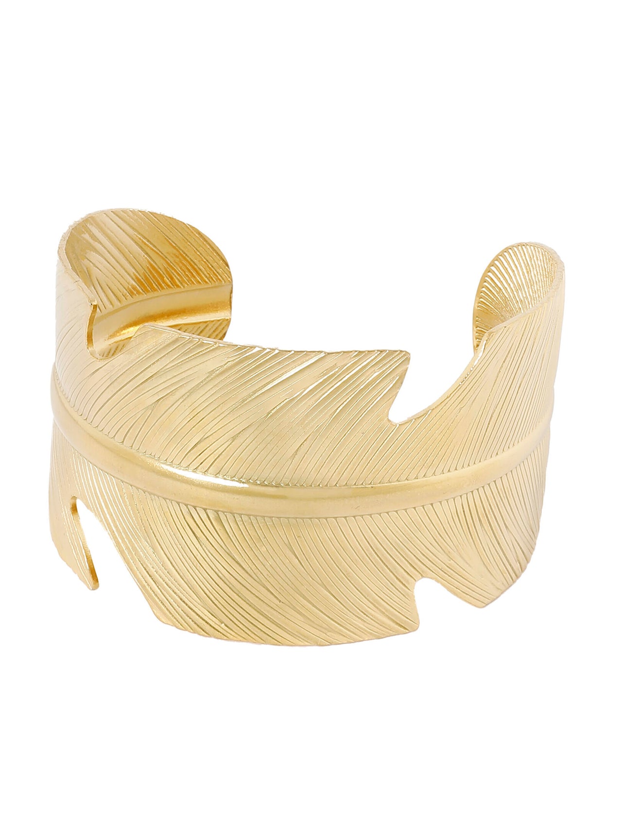 BREDE BANGLE MET BLAD goud