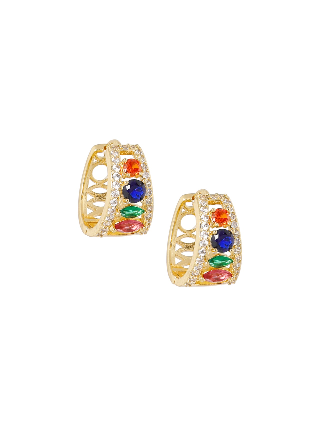 BREDE STRASS OORRINGEN Multicolori - LEEF mode en accessoires