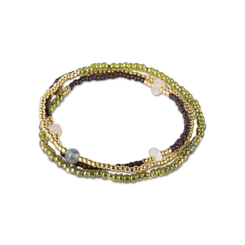 Balanced Rose Quartz Labradorite Necklace Gold Colored Rose quartz - LEEF mode en accessoires
