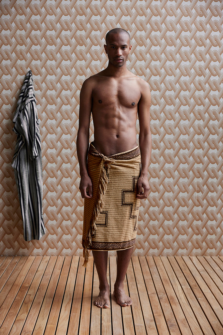 Bath Towel 70x140cm Brown/Camel - LEEF mode en accessoires