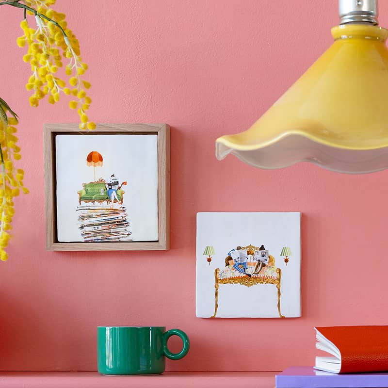 StoryTiles wandtegel Best beginning of the day 10x10 met illustratie in zachte kleuren