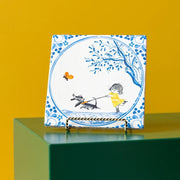 Set van tien kleine tegeltjes met lieve illustraties van beste vriendjes, ontworpen door StoryTiles.