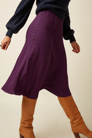 Lichte blauwe Bibi rok van King Louie met een elegante, vloeiende stijl en een kleurrijk patroon, geschikt voor formele gelegenheden