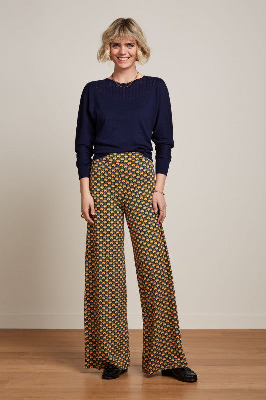 Border Palazzo Pants Valet Streeple blue