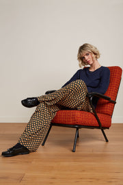 Border Palazzo Pants Valet Streeple blue - LEEF mode en accessoires