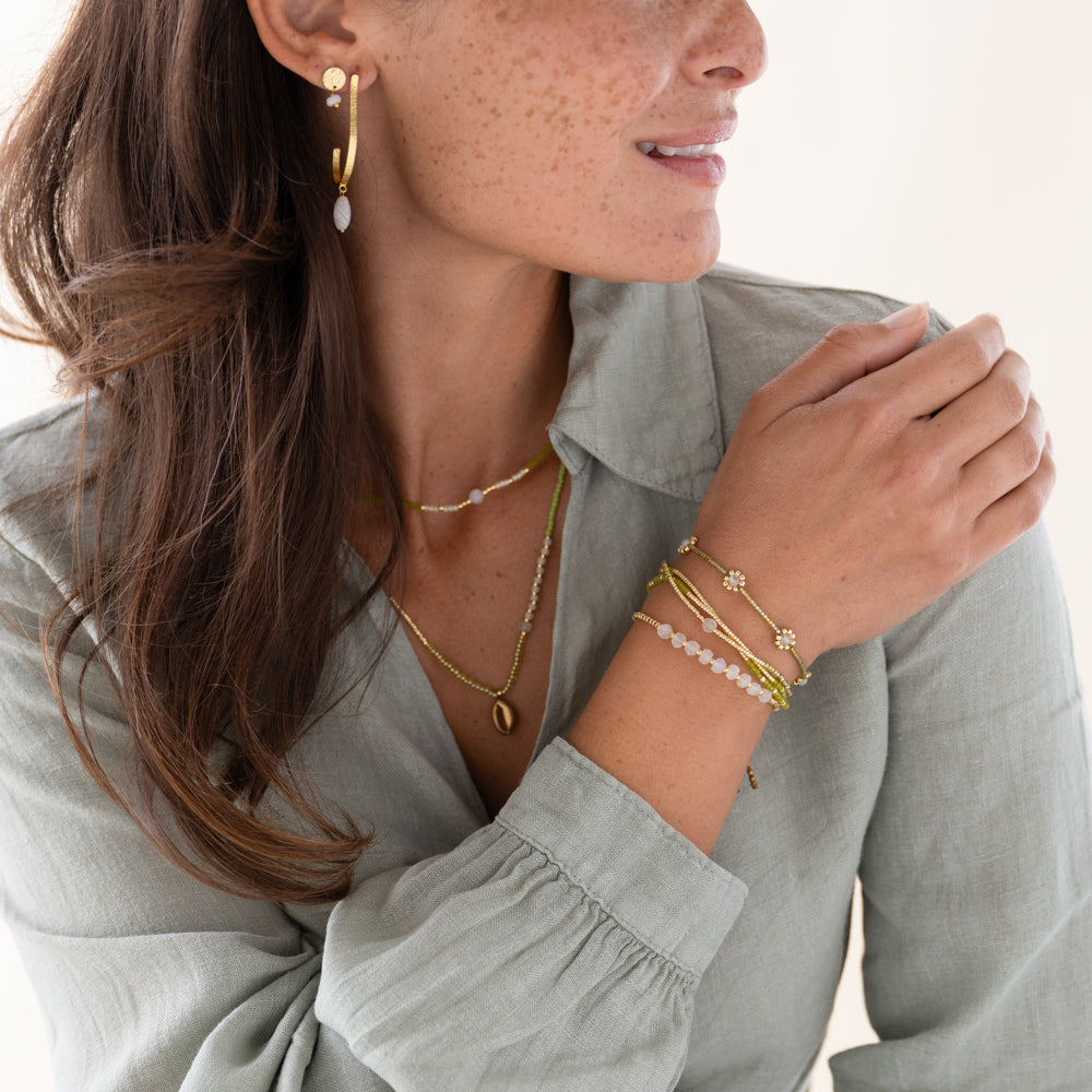 Botanic Moonstone Bracelet GC Moonstone - LEEF mode en accessoires