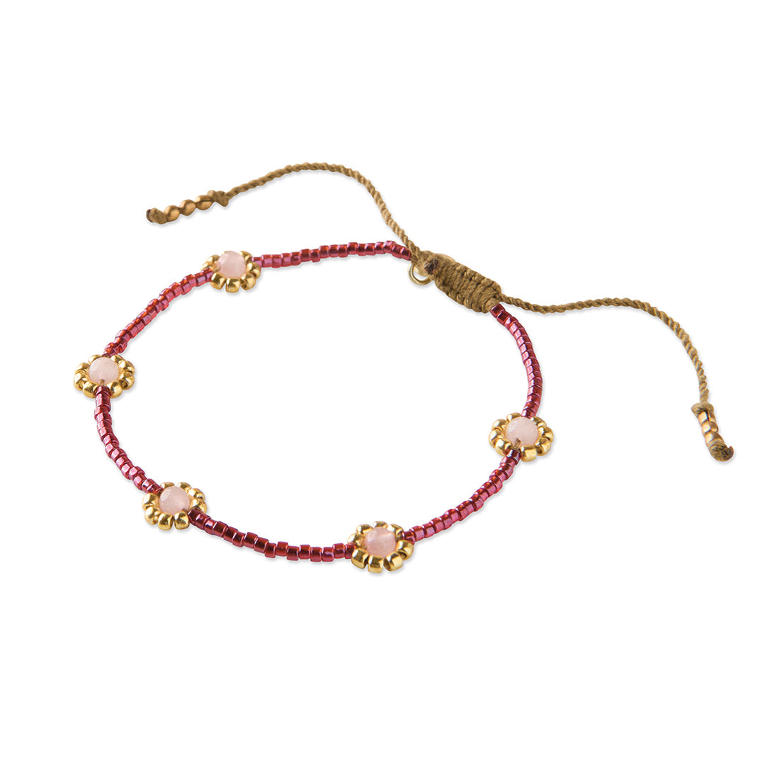 Botanic Rose Quartz Bracelet GC Rose quartz - LEEF mode en accessoires