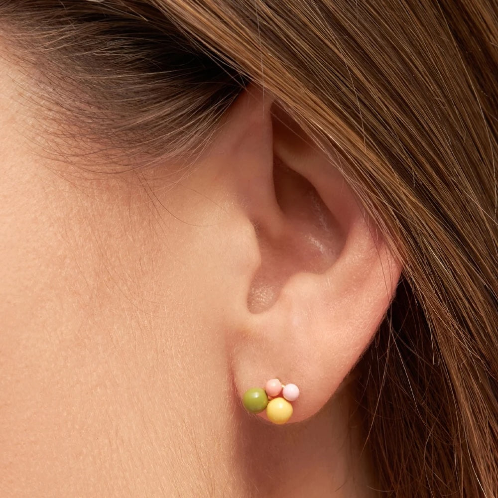 BouquetEarring1pcsGreen_Yellow_Goldplated__3