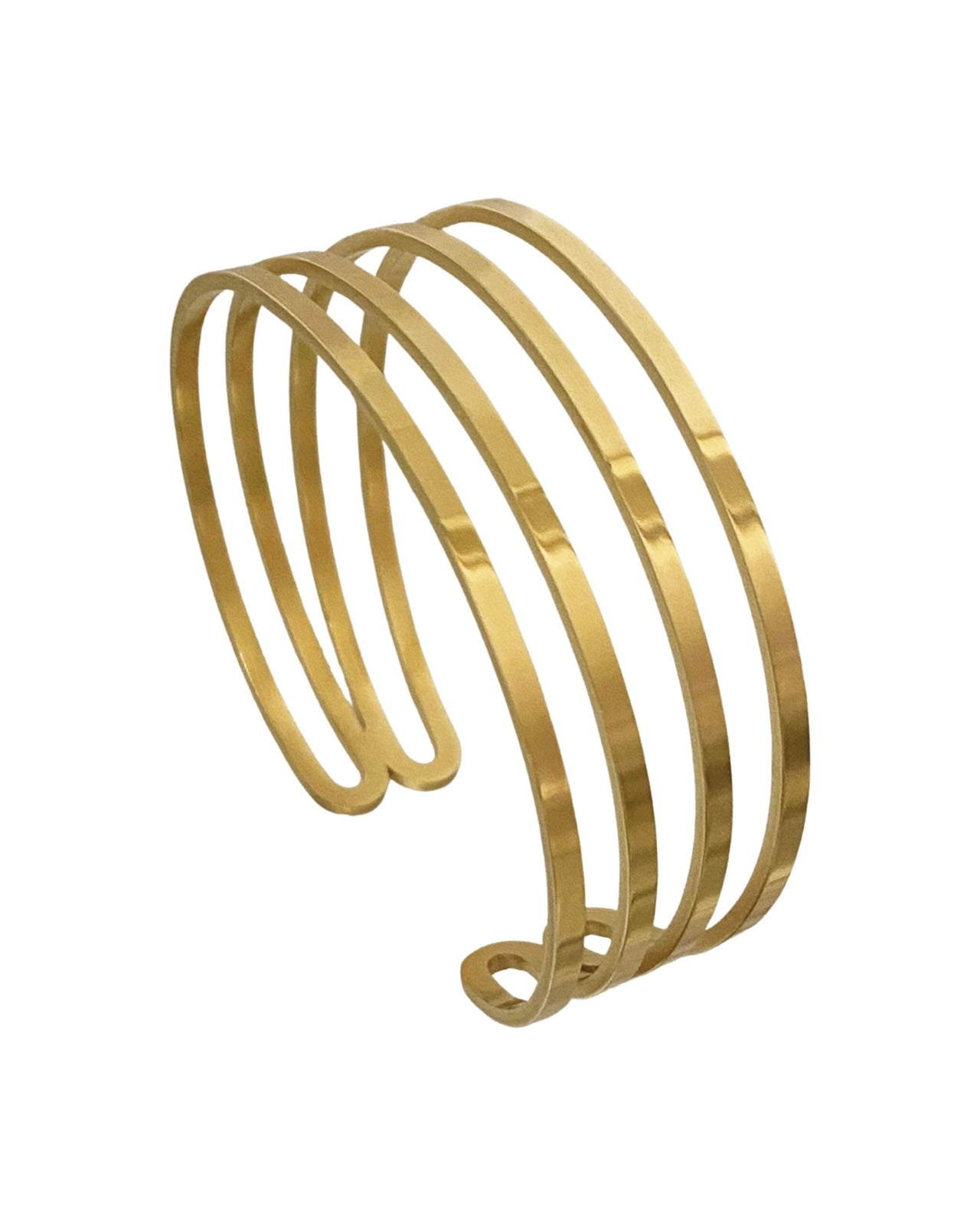 Brede armband met 4 open cirkels goud