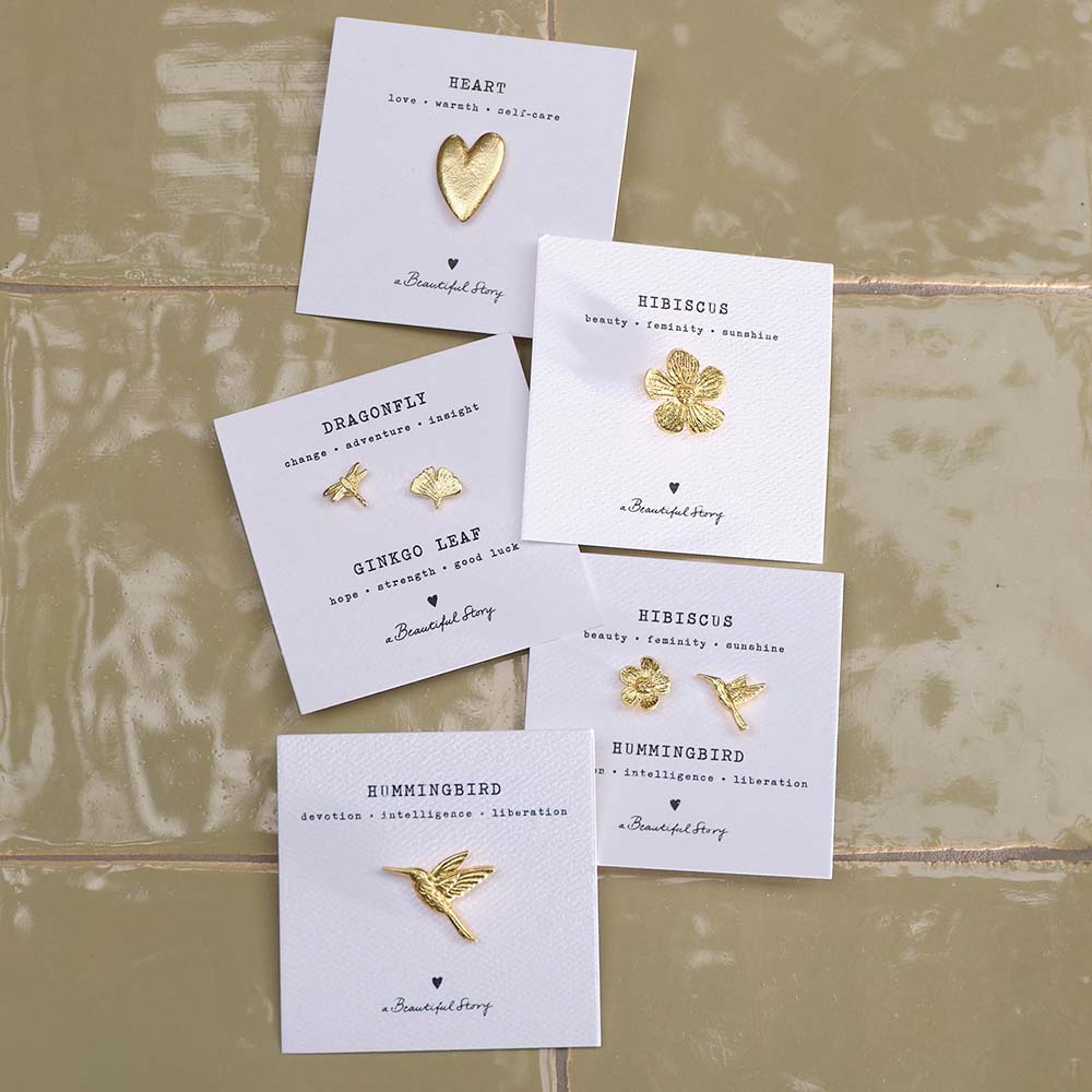 Brooch Hibiscus - Hummingbird GP Gold - LEEF mode en accessoires