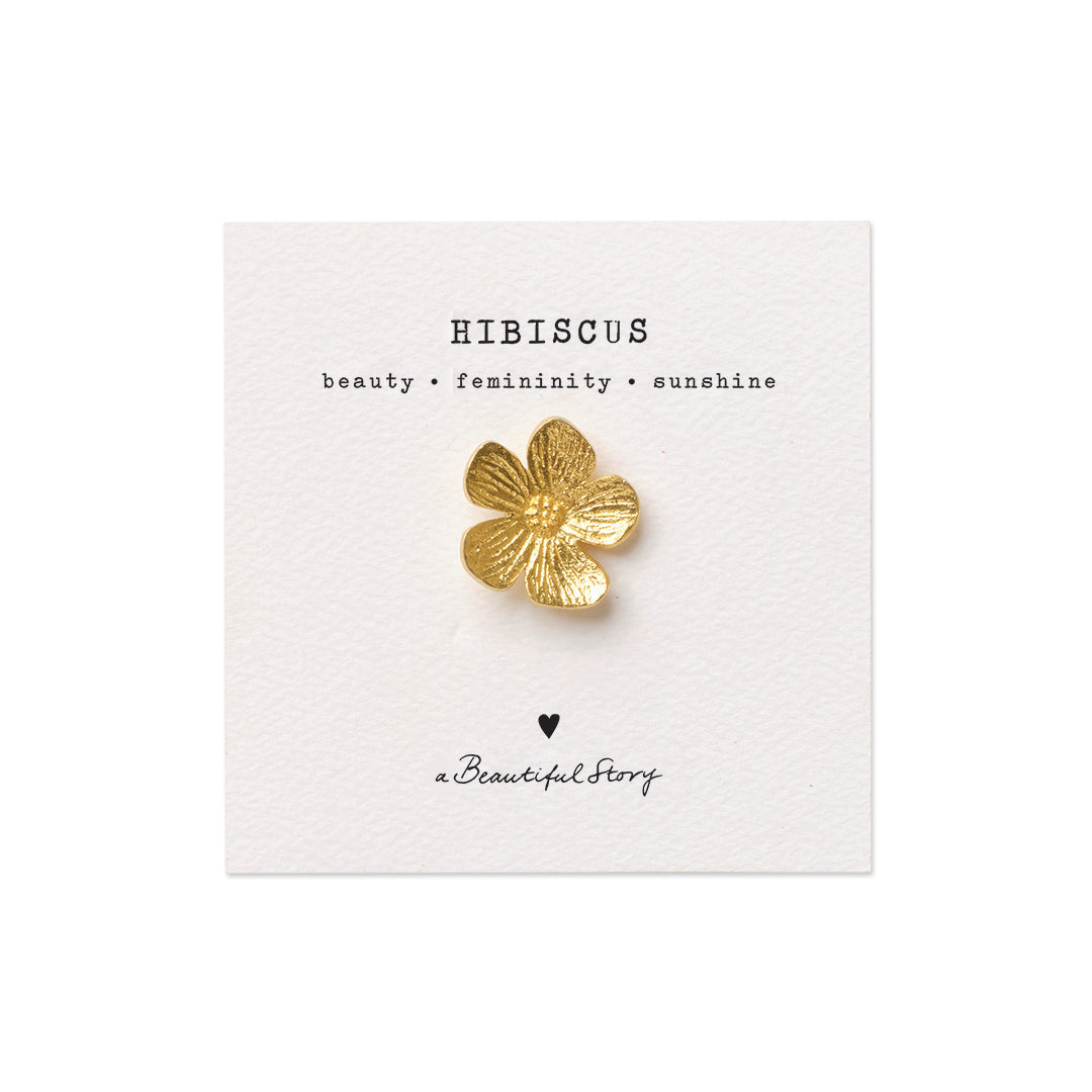 Brooch Hibiscus GP Gold - LEEF mode en accessoires