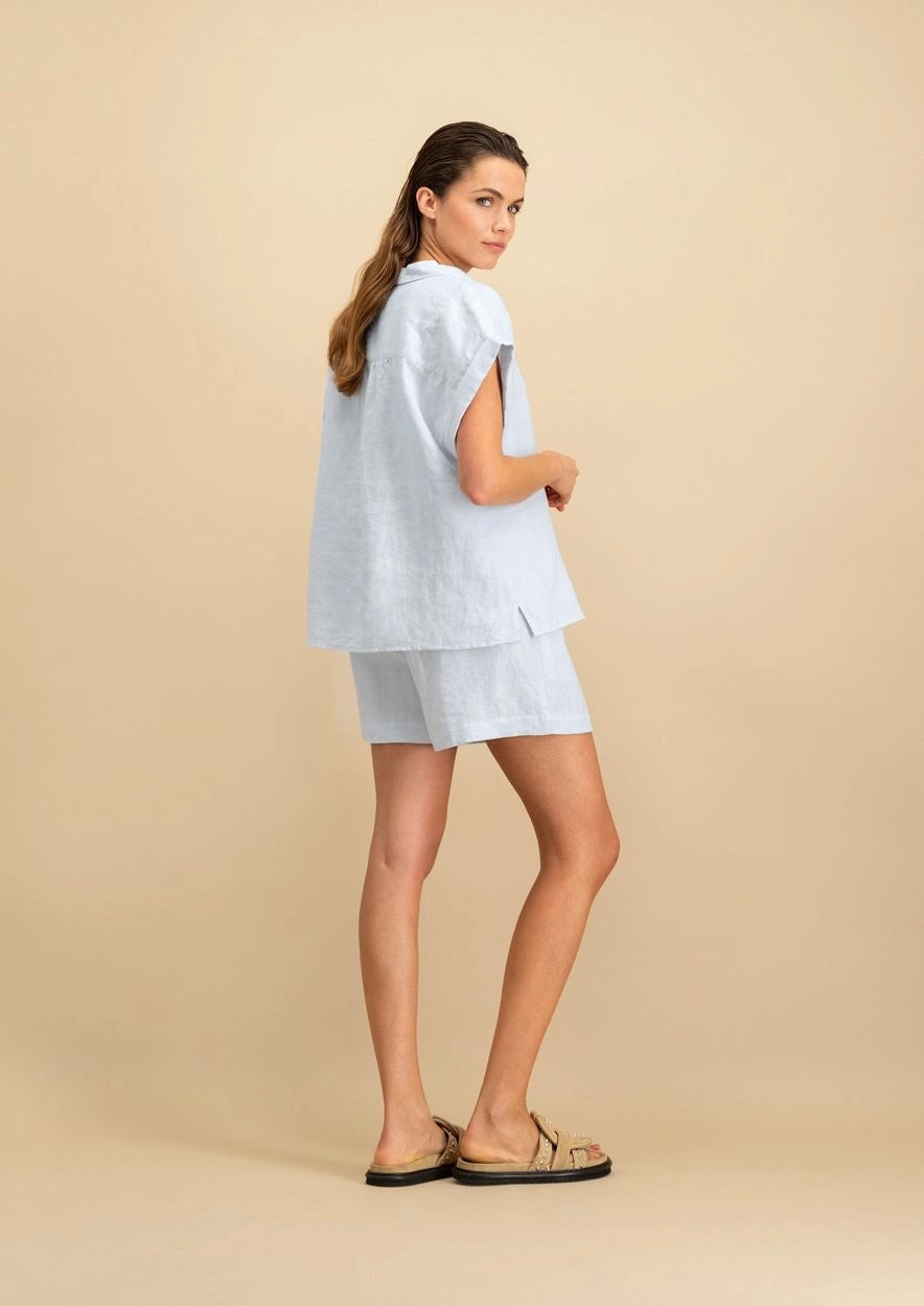 CHERYL BLOUSE 1861 Sky blue - LEEF mode en accessoires
