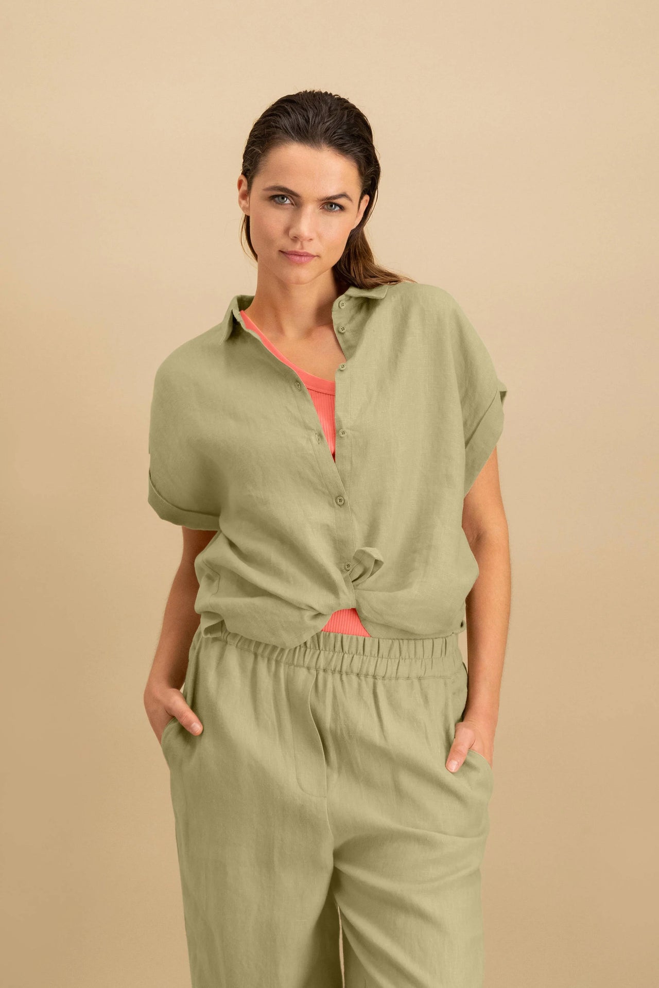 CHERYL BLOUSE 5529 Olive Gray
