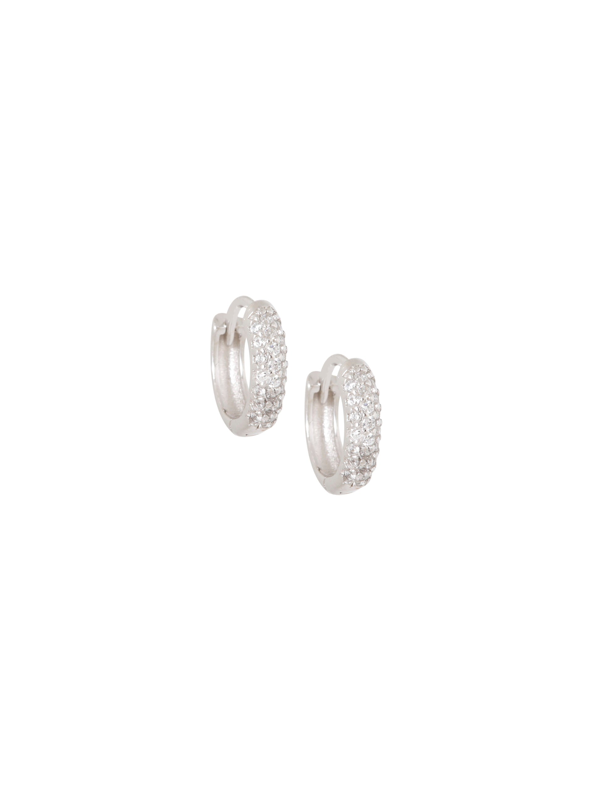 CREOLEN MET STRASS (0.9CM) / ZILVER Zilver - LEEF mode en accessoires