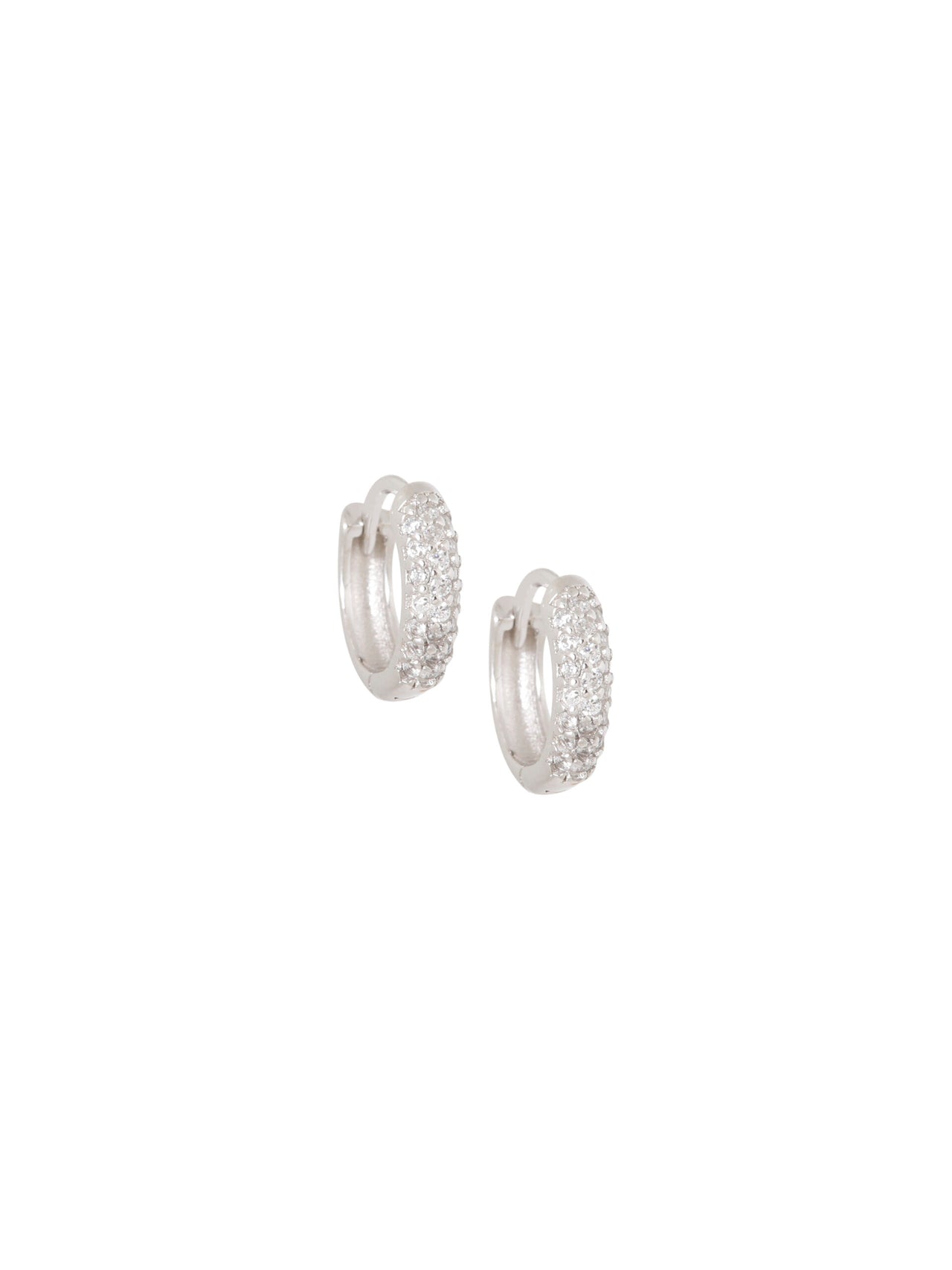 CREOLEN MET STRASS (0.9CM) / ZILVER Zilver - LEEF mode en accessoires