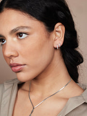 CREOLEN MET STRASS (0.9CM) / ZILVER Zilver - LEEF mode en accessoires