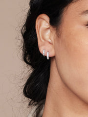 CREOLEN MET STRASS (0.9CM) / ZILVER Zilver - LEEF mode en accessoires