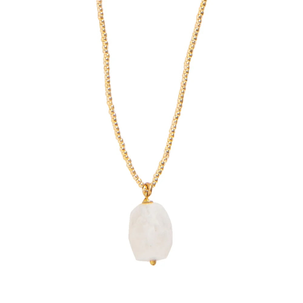 Calm Moonstone Gold Colored Necklace Moonstone - LEEF mode en accessoires