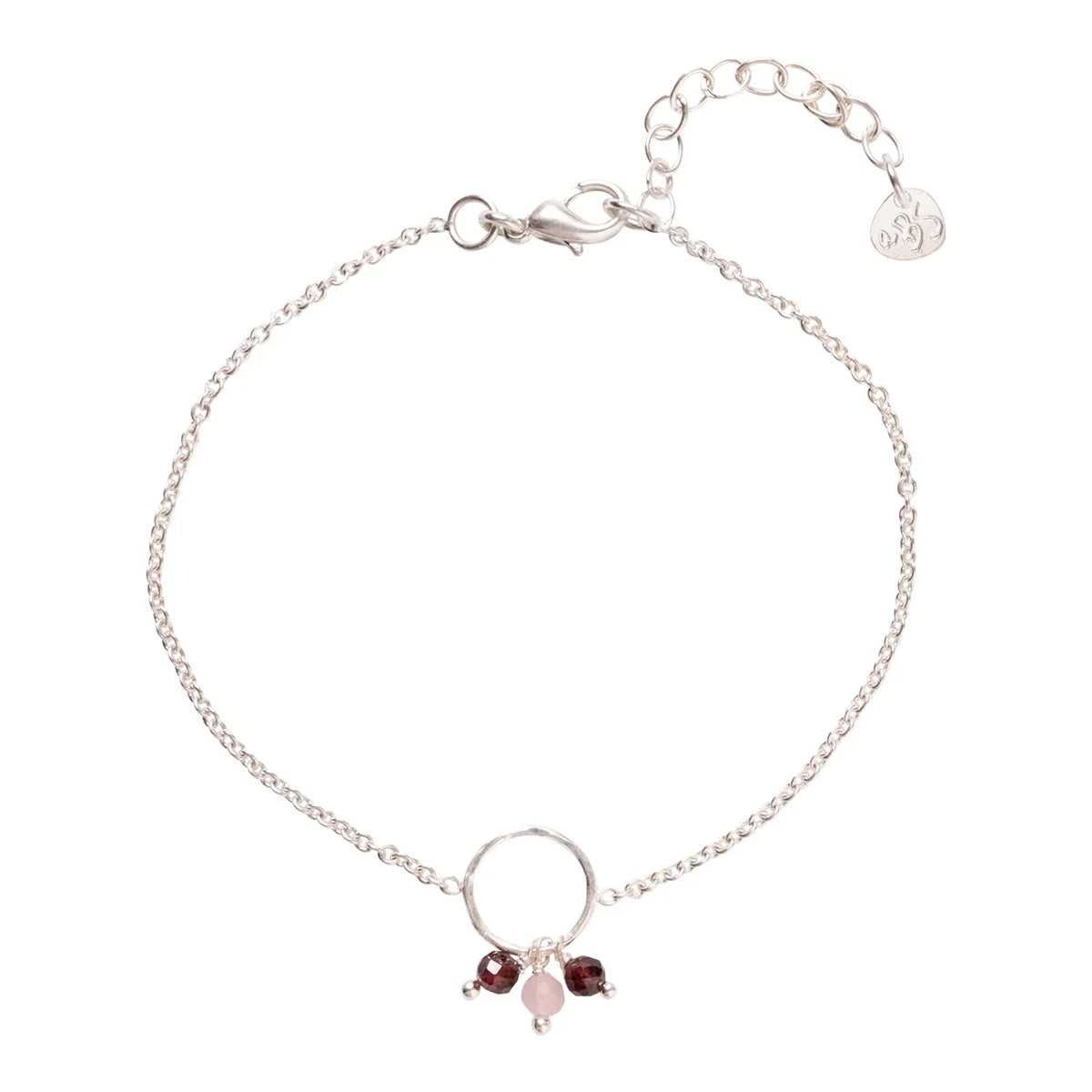 Careful Garnet Rose Quartz Bracelet SP Garnet