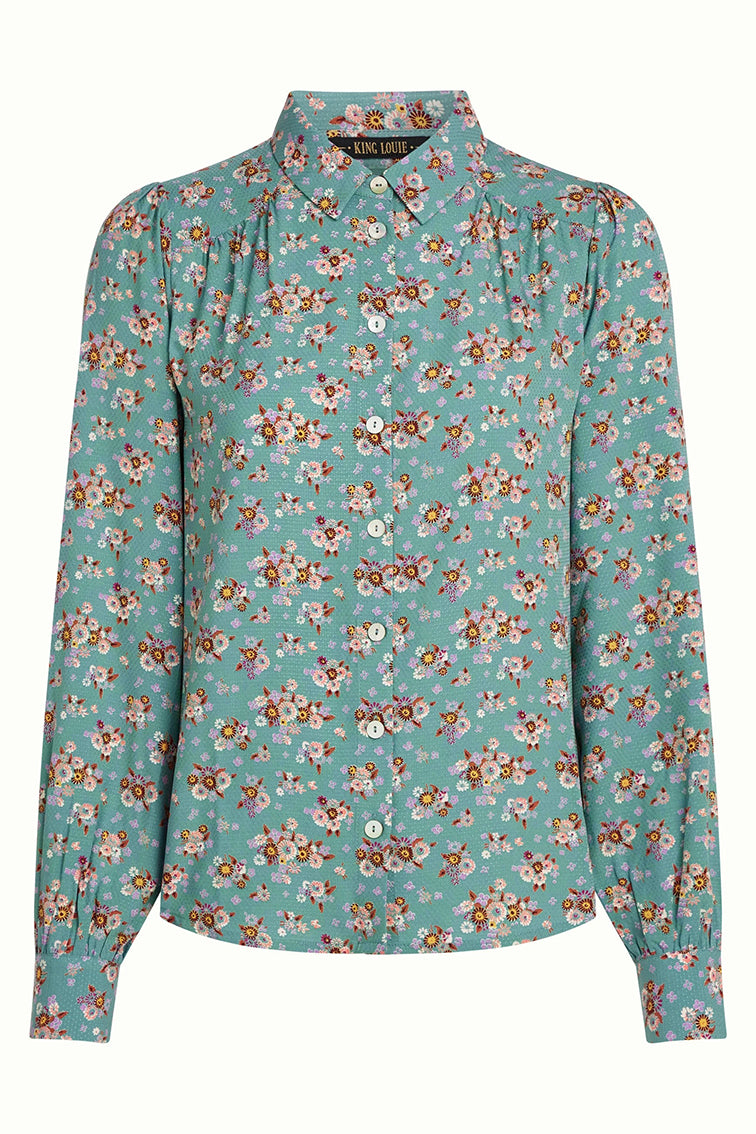 Carina Blouse Revel 357 Silver Green - LEEF mode en accessoires