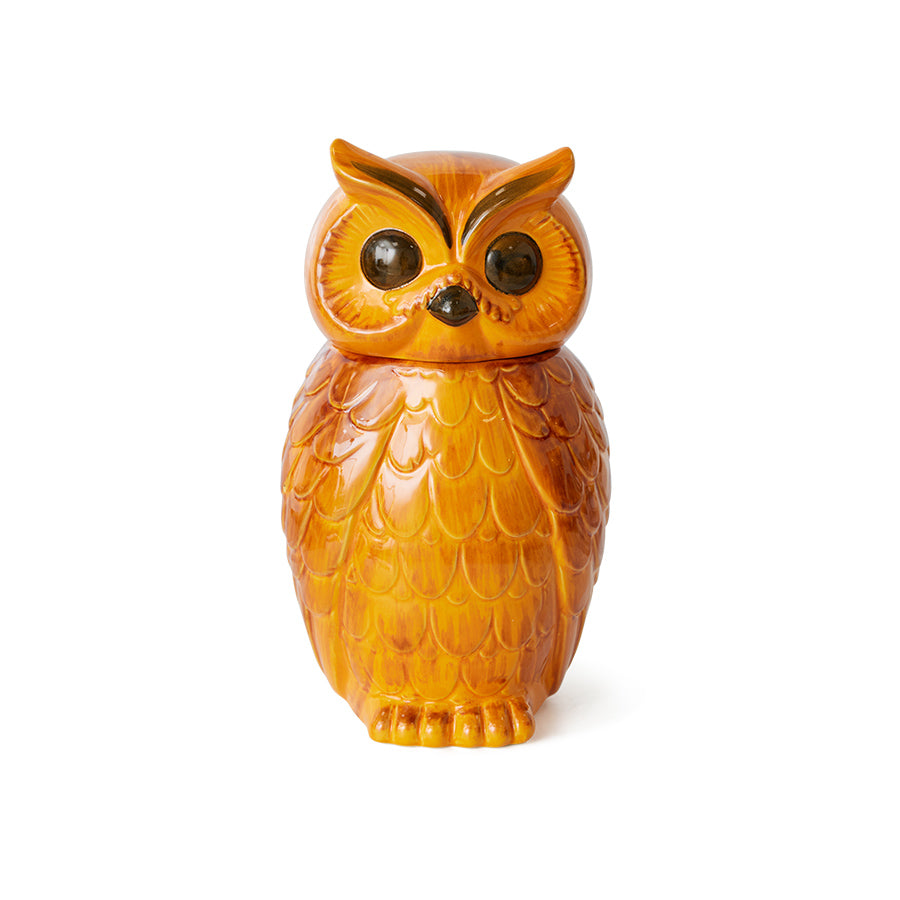 Ceramic Owl Jar Tangerine Tangerine