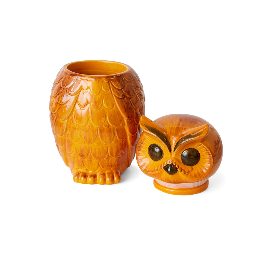 Ceramic Owl Jar Tangerine Tangerine