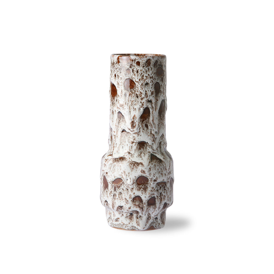 Ceramic Retro Vase Lava/White - LEEF mode en accessoires